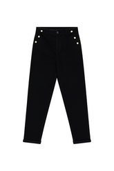 Jeans med guld knapper mom fit